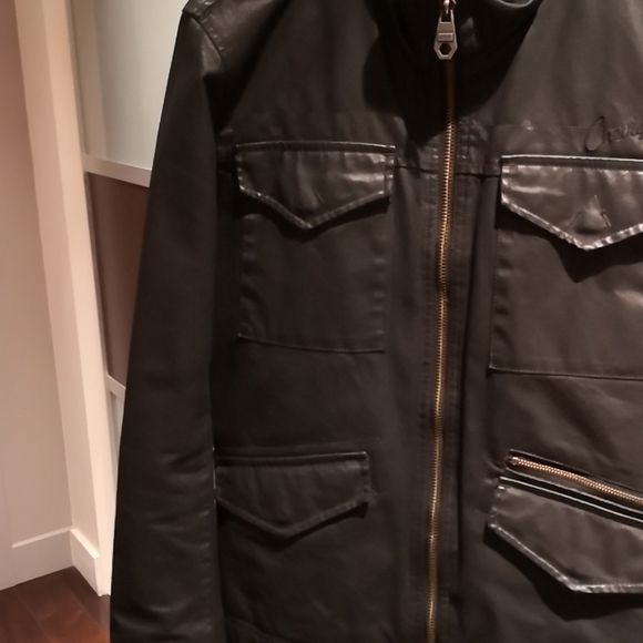 Men's coated canvas black jacket - Picture 5 of 9